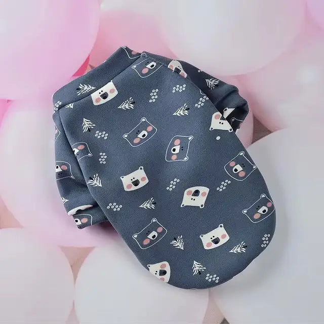 Haină pentru câini și pisici, bleumarin, imprimeu urs Petora