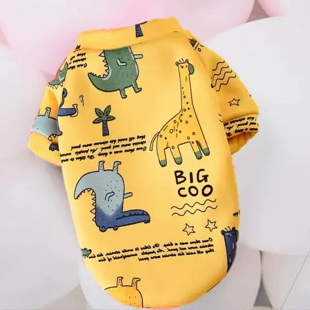 Haină pentru câini și pisici, galbenă, imprimeu girafă Petora