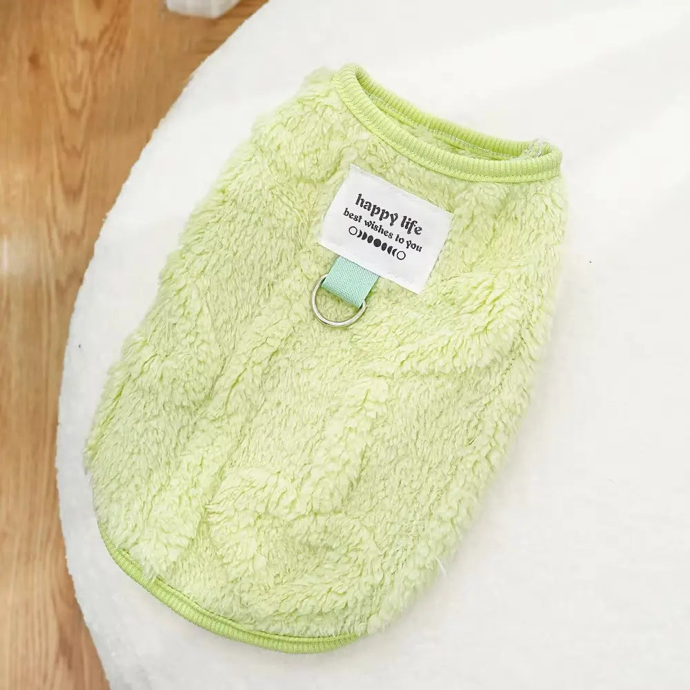 Haină pufoasă pentru câini, cu suport lesă, verde Petora