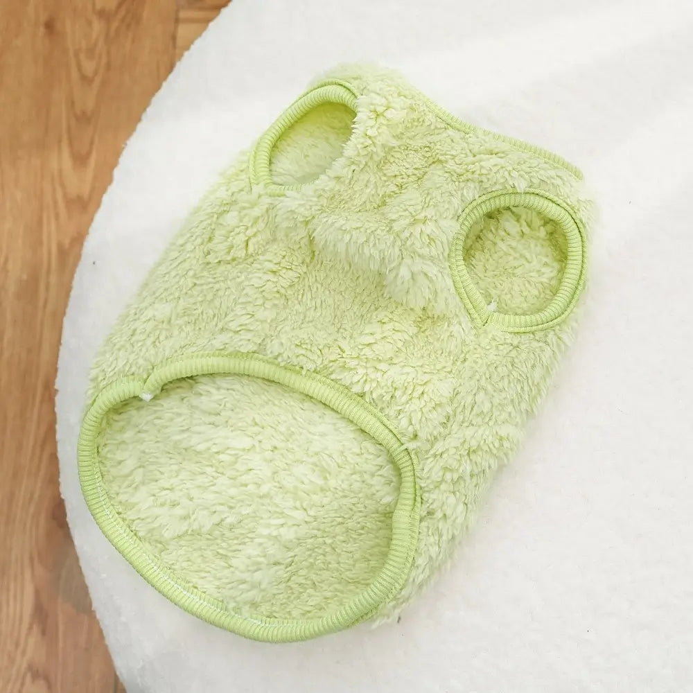 Haină pufoasă pentru câini, cu suport lesă, verde Petora