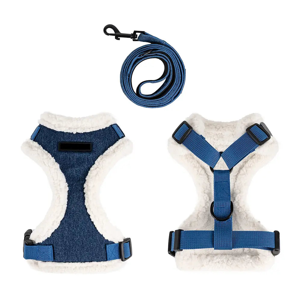 Set Ham Plush + lesă, ajustabil, pentru câini și pisici Petora