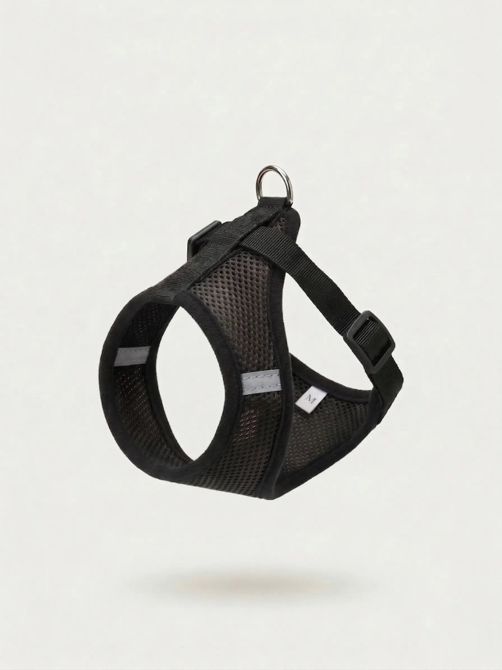 Set ham mesh respirabil pentru căței + lesă 1.5m, ajustare rapidă, negru Petora
