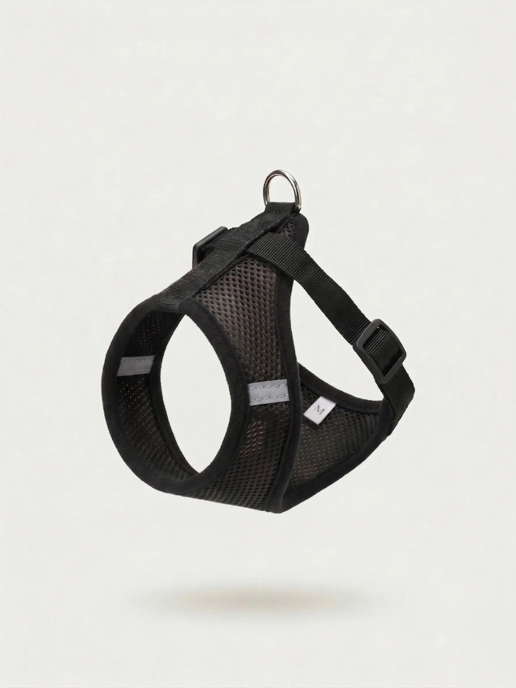 Set ham mesh respirabil pentru căței + lesă 1.5m, ajustare rapidă, negru Petora