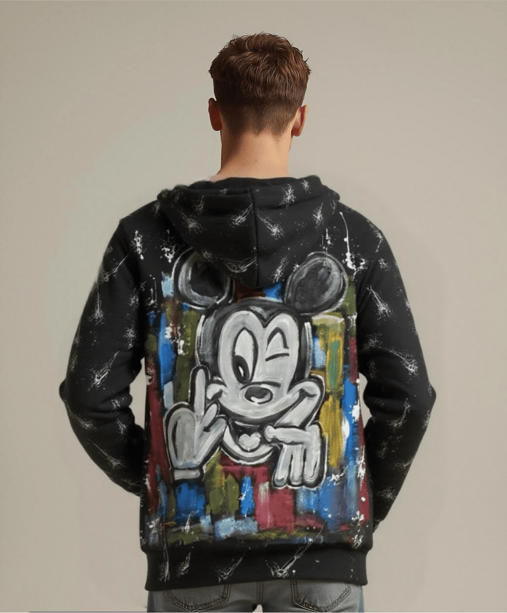 Hand painted mickey hoodie Allabout_painting