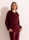 Hanorac Damă Velvet Bordo Sofiaman.ro