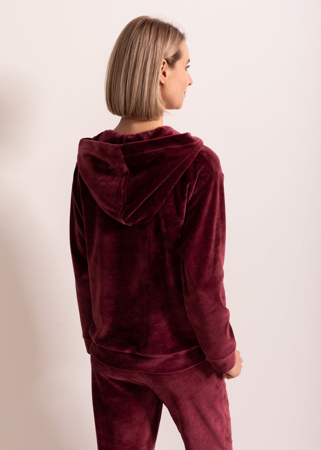 Hanorac Damă Velvet Bordo Sofiaman.ro
