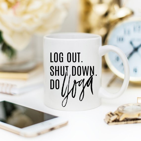 Yoga Mug, Shut Down Do Yoga, Yoga Gift, Yogi, - Cart2u.ro