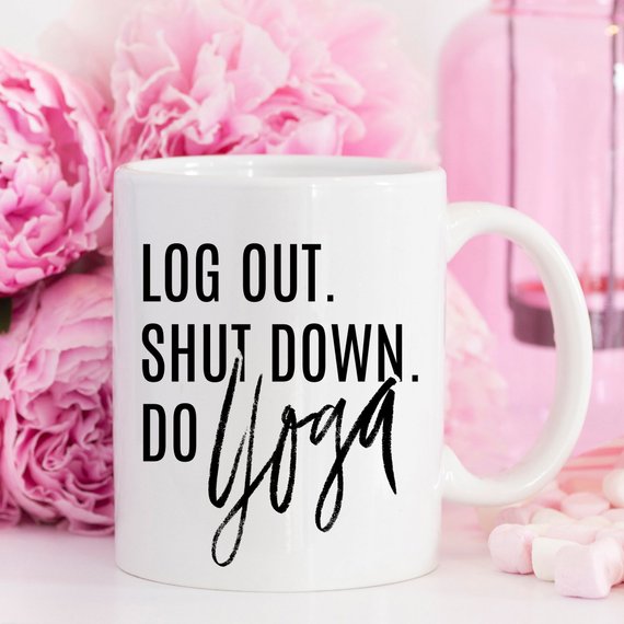 Yoga Mug, Shut Down Do Yoga, Yoga Gift, Yogi, - Cart2u.ro
