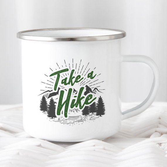 Hiking Gift for Hiker Enamel Mug Wanderlust - Cart2u.ro