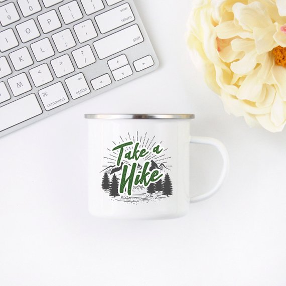 Hiking Gift for Hiker Enamel Mug Wanderlust - Cart2u.ro