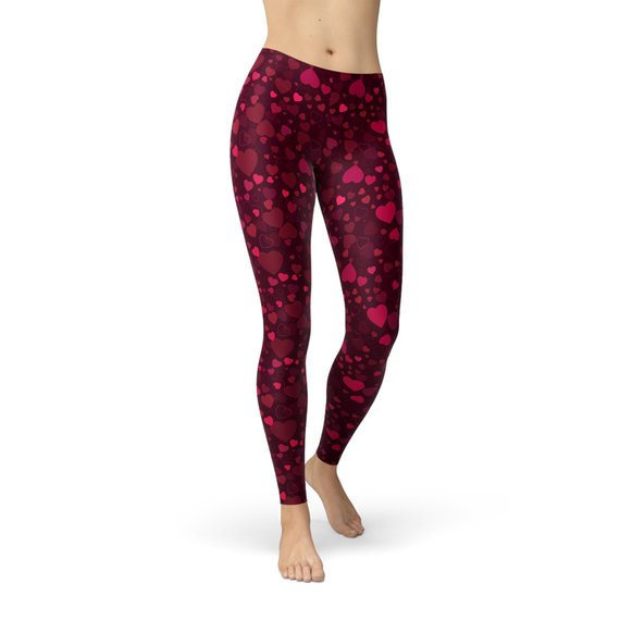 Colanți roșii Inimi pe Inimi