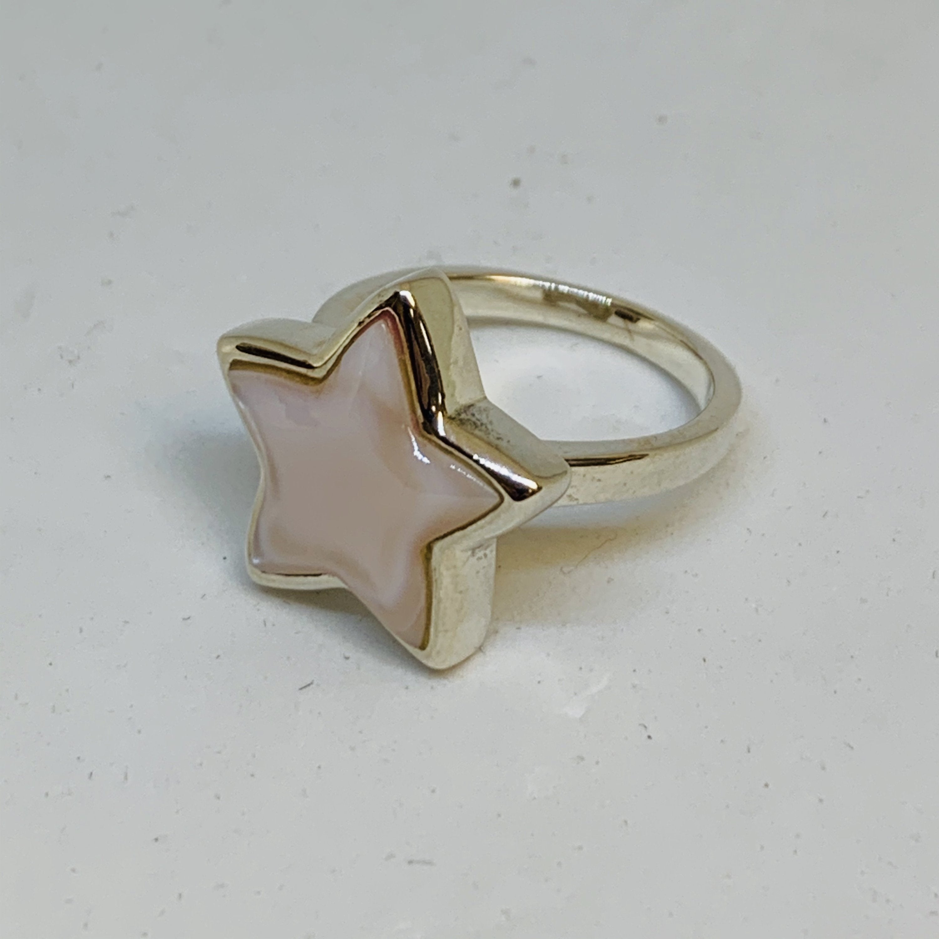 Silver Mother Of Pearl Ring (Star) - Cart2u.ro