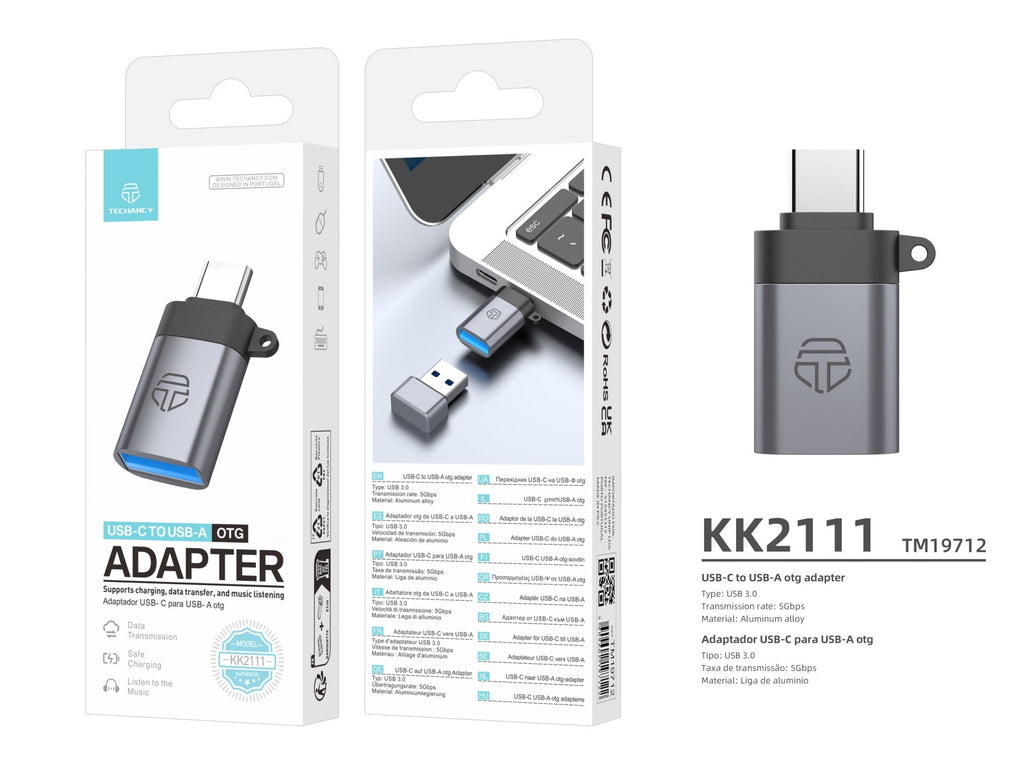 Techancy Adaptador USB-C para USB-A OTG  KK2111, Alta Velocidade de