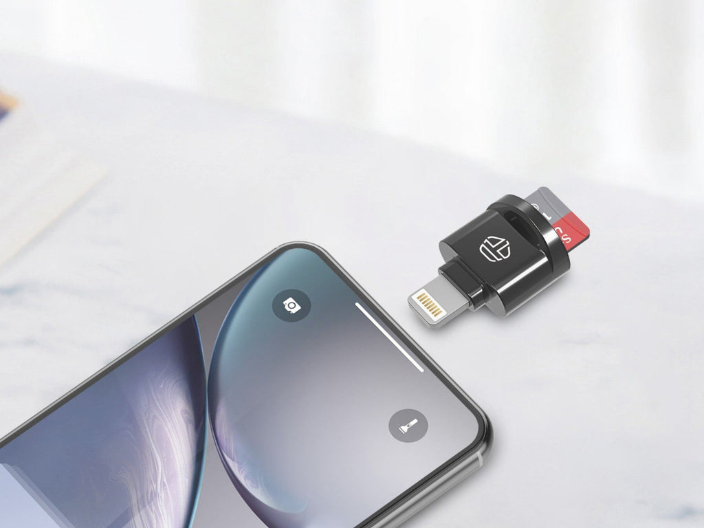 Leitor de cartões SD Techancy, adaptador Micro SD para Lightning,