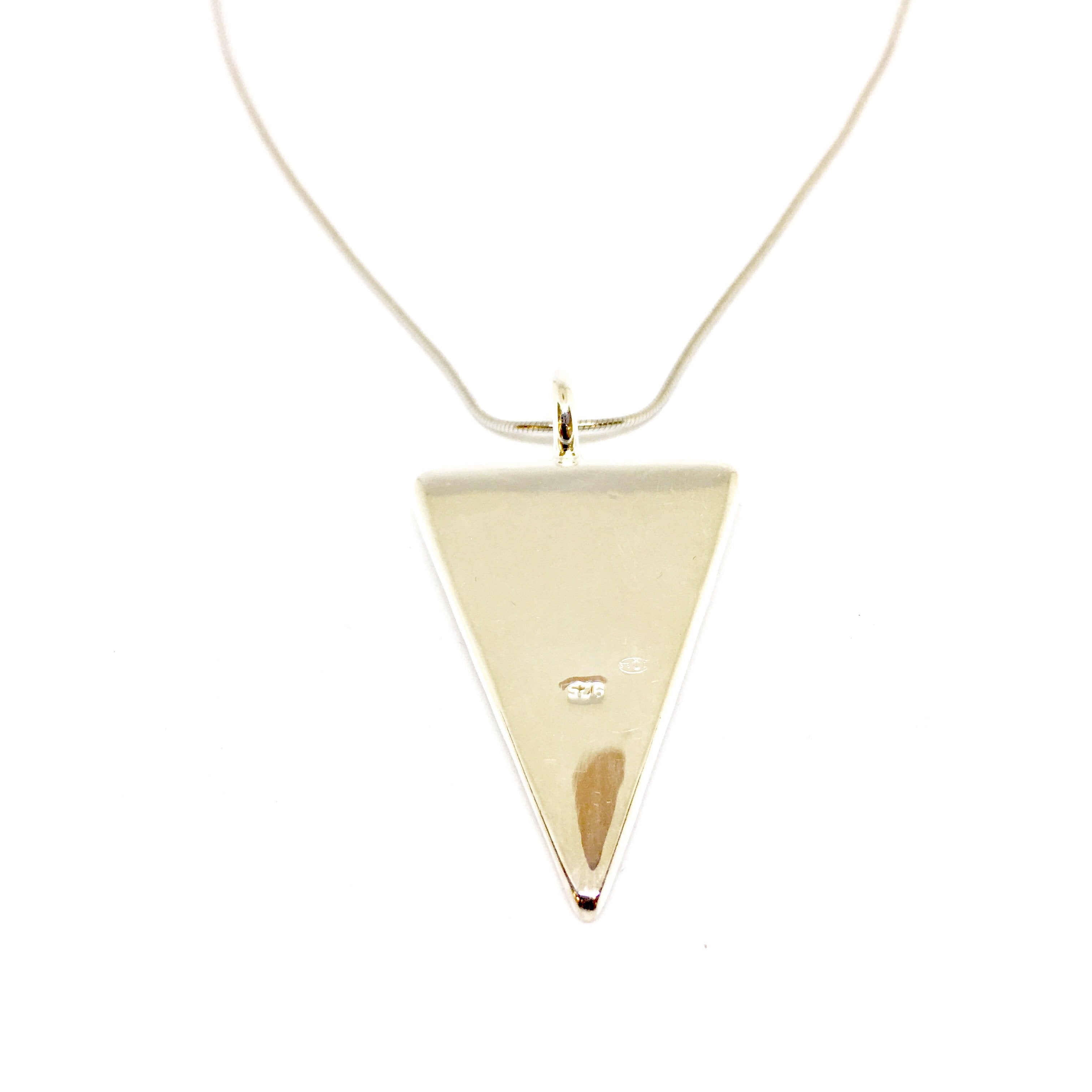Silver Mother Of Pearl Necklace (triangle) - Cart2u.ro