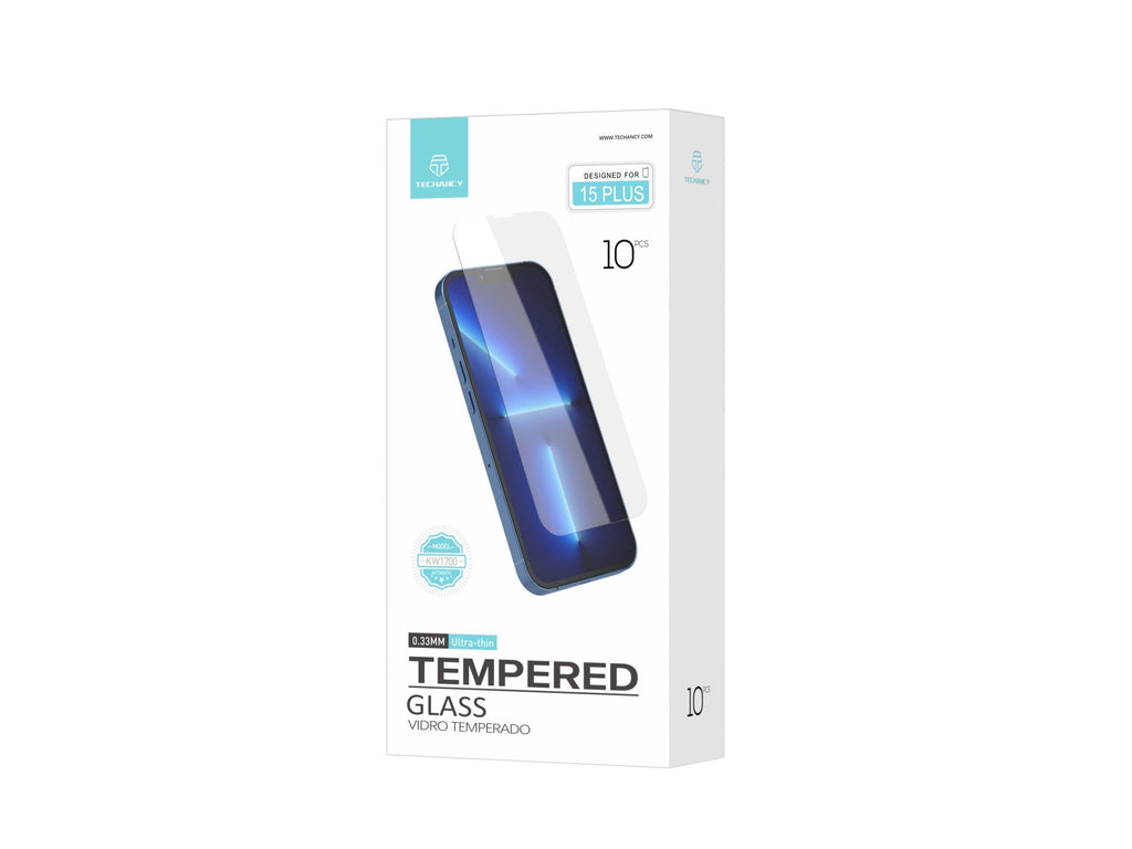 Techancy Película de Vidro Temperado  para iPhone 15 Plus KW1700 ,