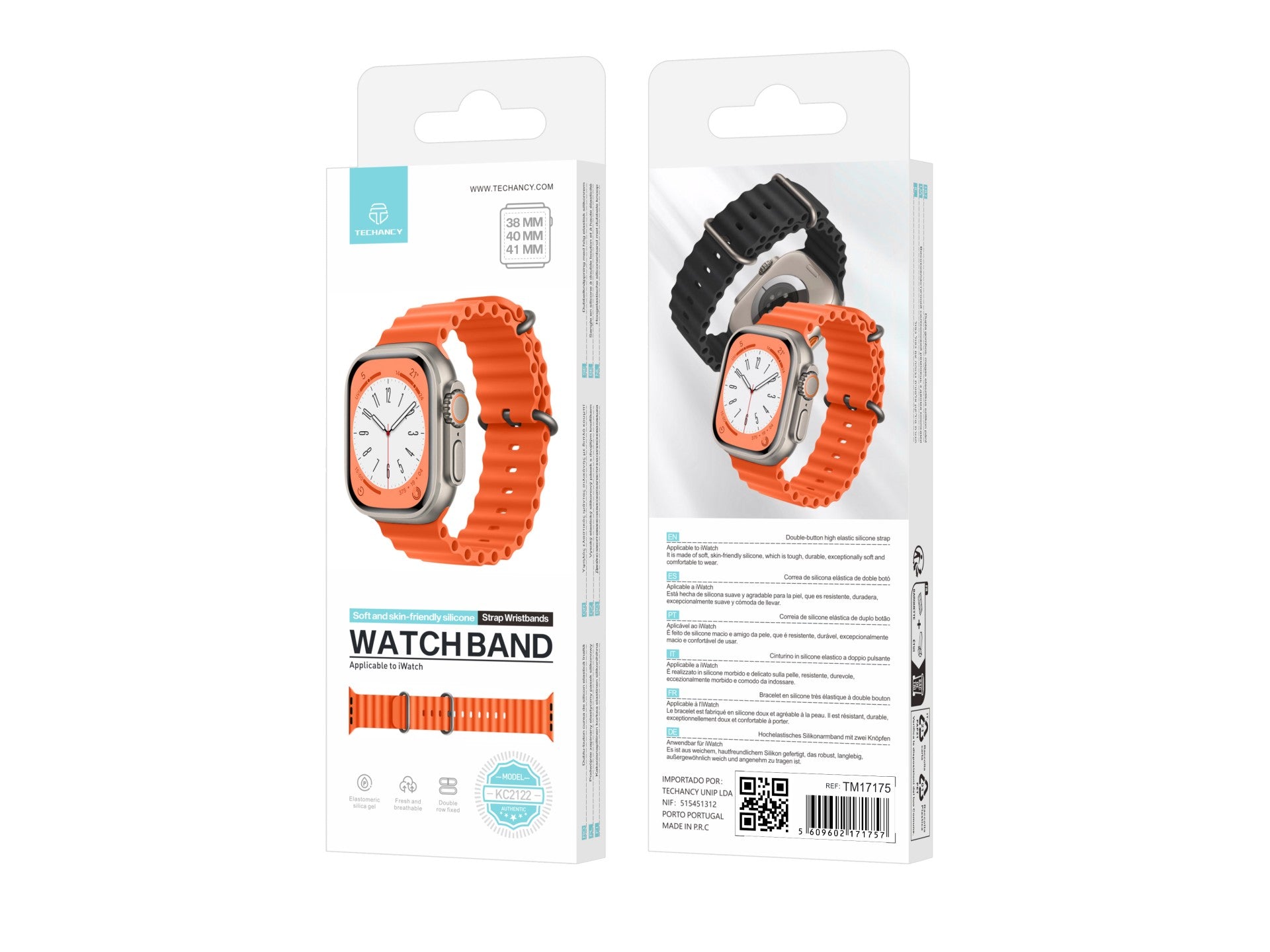 Techancy Bracelete De Silicone Laranja KC2122, Compatível Com Apple