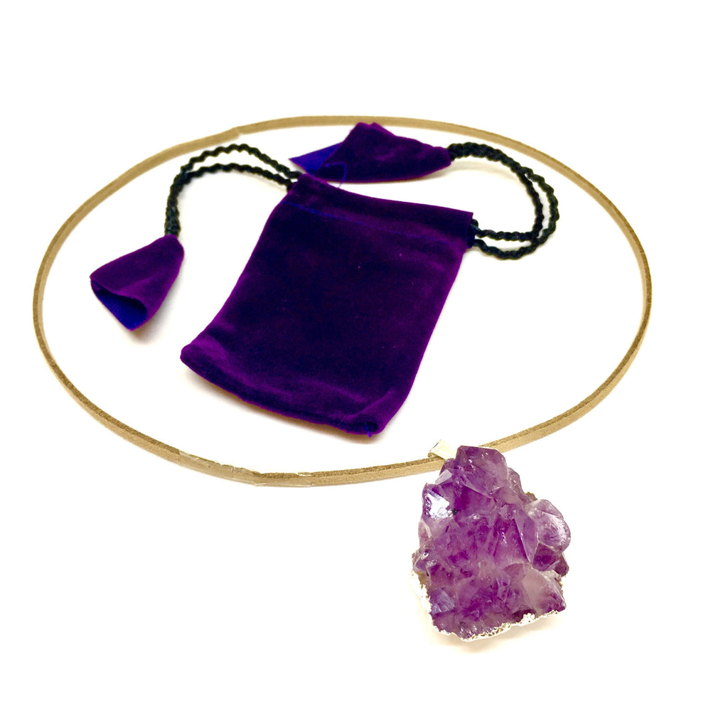 Purple Amethyst Cluster Pendant - Cart2u.ro