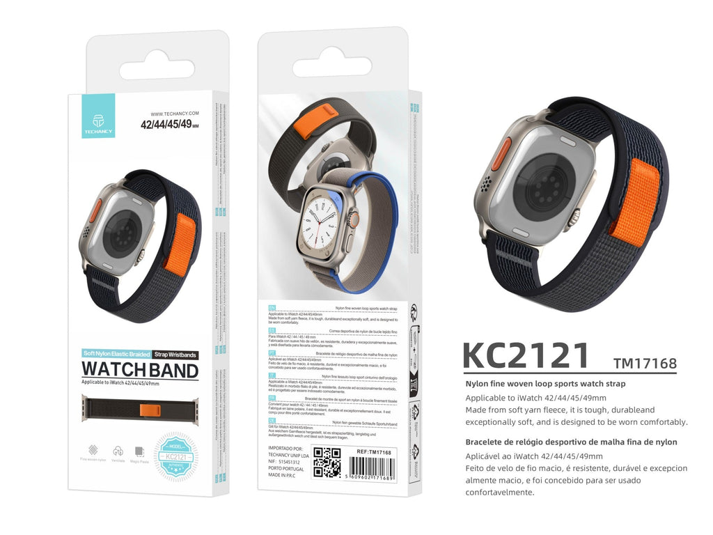 Techancy Faixa Desportiva Cinzenta KC2121, Compatível Com Apple Watch