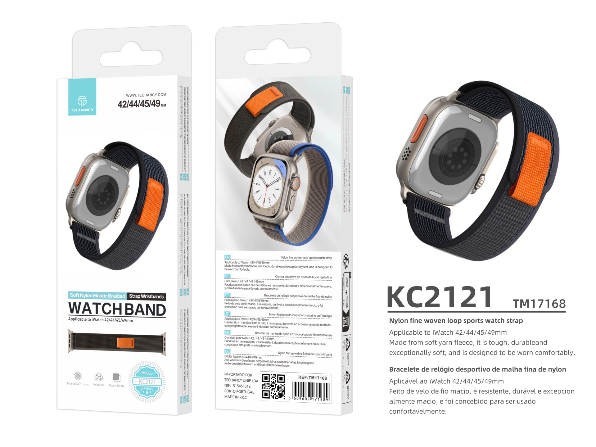 Techancy Faixa Desportiva Cinzenta KC2121, Compatível Com Apple Watch