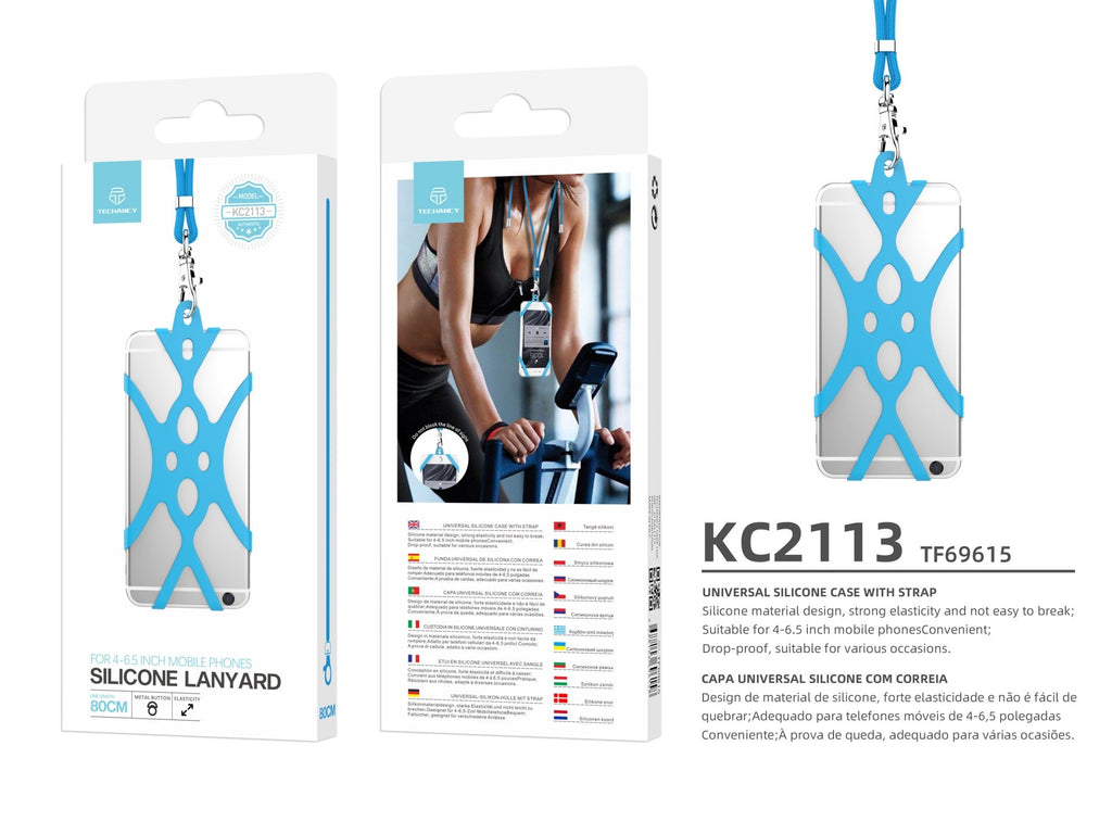 Cordão universal de silicone para telemóvel Techancy, 80 cm, KC2113,