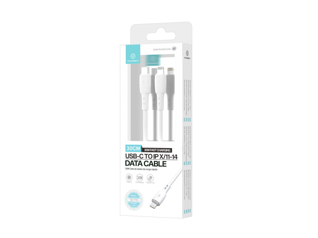 Techancy Cabo De Dados USB C to Lightning Branco TB1778, Carregamento
