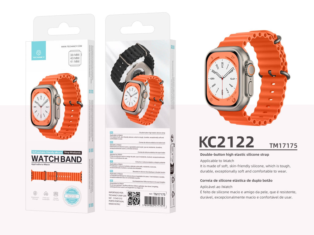 Techancy Bracelete De Silicone Laranja KC2122, Compatível Com Apple