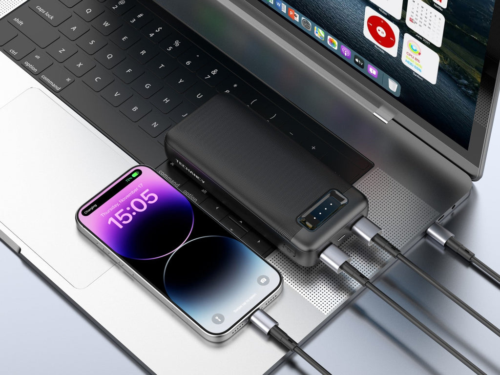 Baterie externă Techancy Power Bank 20000mAh TF2806 PD 22.5W cu USB-C și 2 USB,