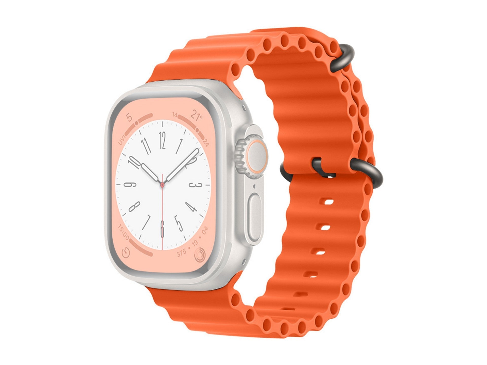 Techancy Bracelete De Silicone Laranja KC2122, Compatível Com Apple