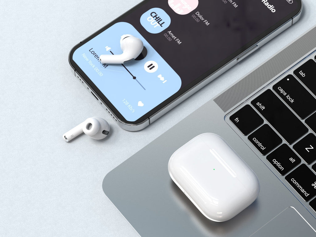 Căști wireless Techancy Tws Pro albe KP2708, Bluetooth 5.3,