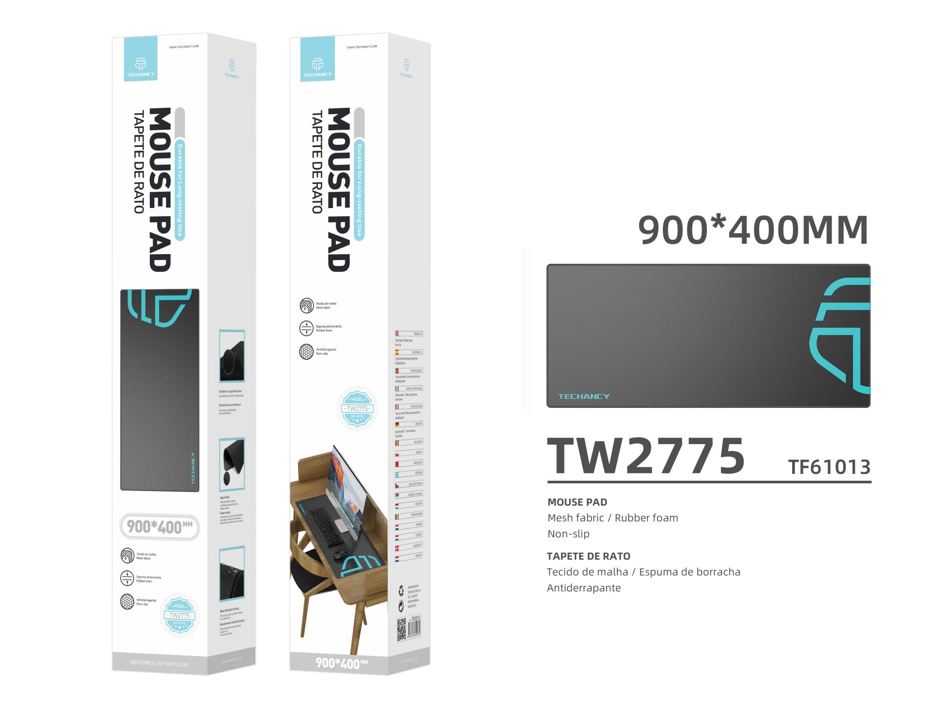 Tapete para rato Techancy 40 x 90 cm, TW2775, borracha antiderrapante,