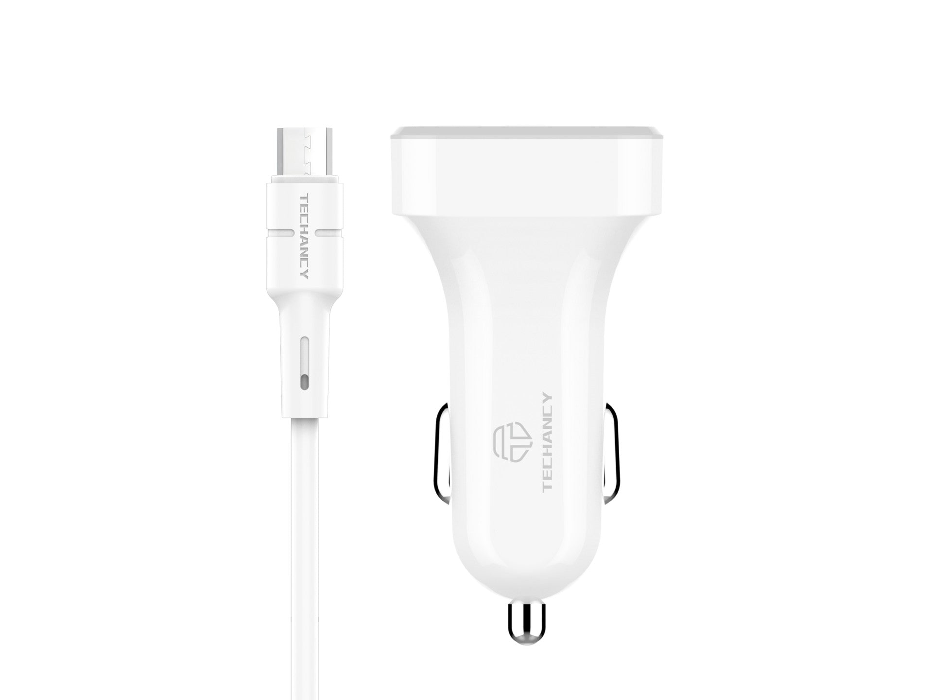 Techancy TC6403 Carregador de Carro Duplo USB 2.4A com Cabo Micro USB