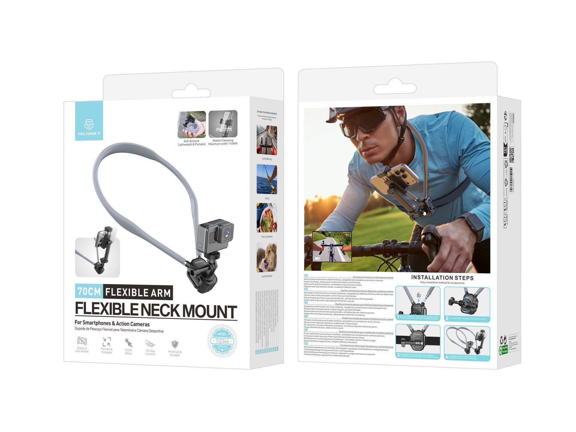 Techancy Suporte de Pescoco para Camaras e Telemoveis TI2346 com Braco