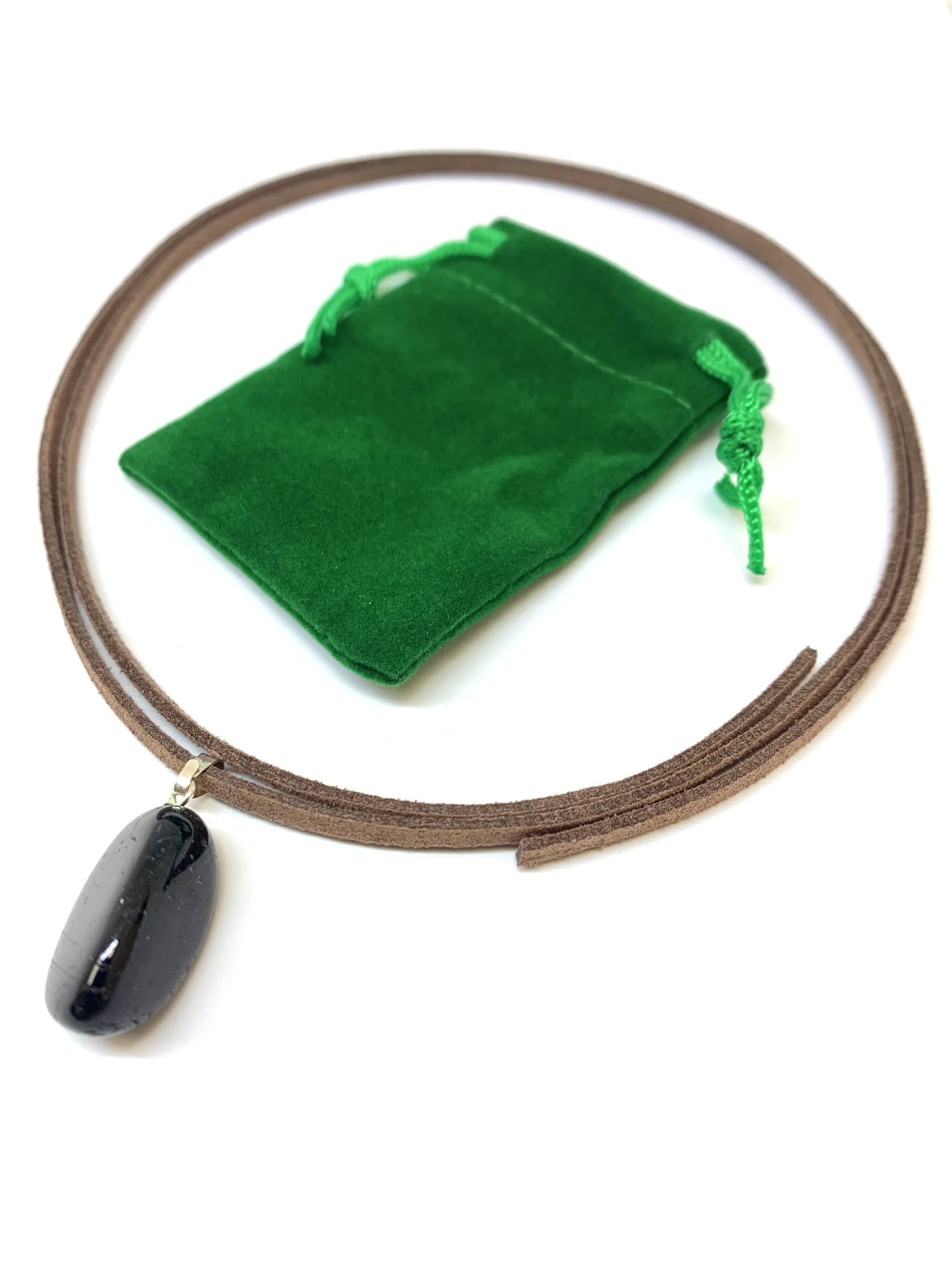 Black Tourmaline Tumbled Pendant - Cart2u.ro
