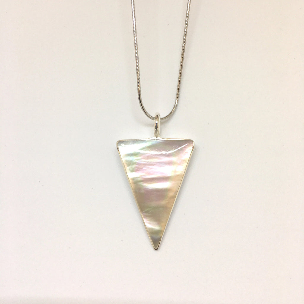 Silver Mother Of Pearl Necklace (triangle) - Cart2u.ro