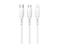 Techancy Cabo 3 em 1 TB1742, 2.4A, 1m Branco, USB-C/Micro/Lightning,