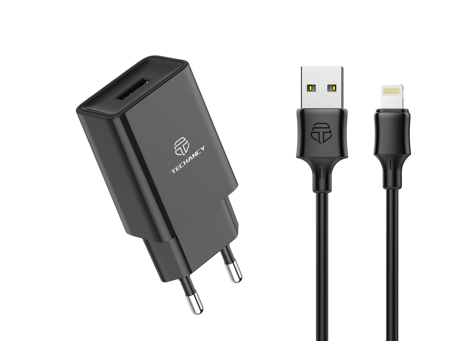 Techancy Carregador De Telemóvel Preto  TA2787, Saída Usb 5v-2.4a