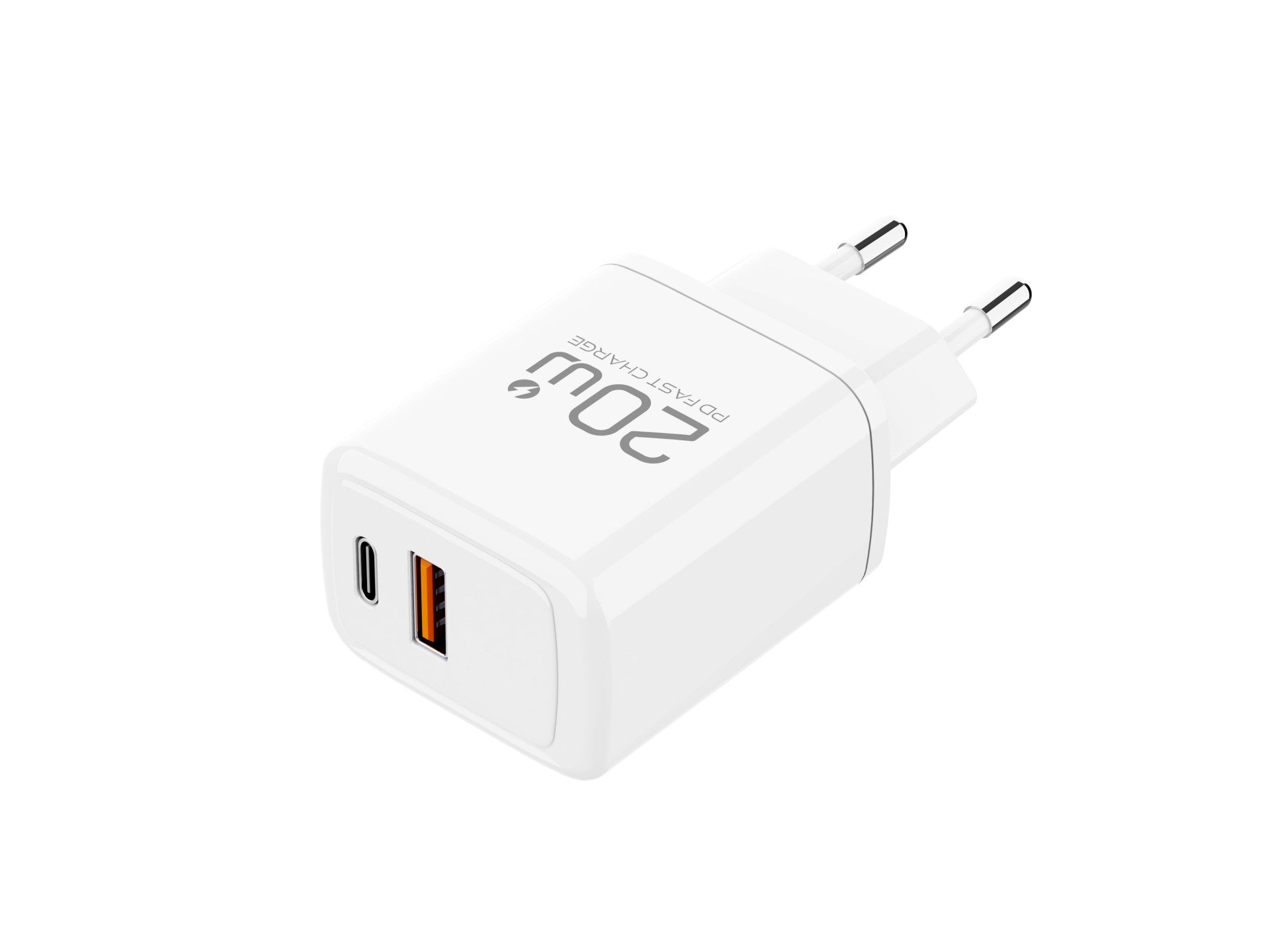 Techancy Carregador TA2825 PD3.0 20W com Duas Portas USB-C e USB-A