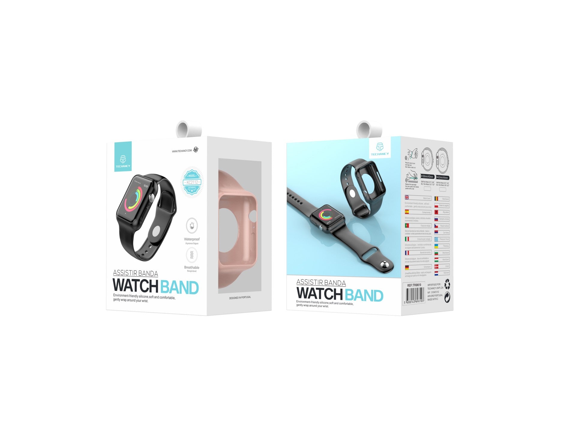 Pulseira para relógio totalmente adesiva Techancy, KC2112, compatível
