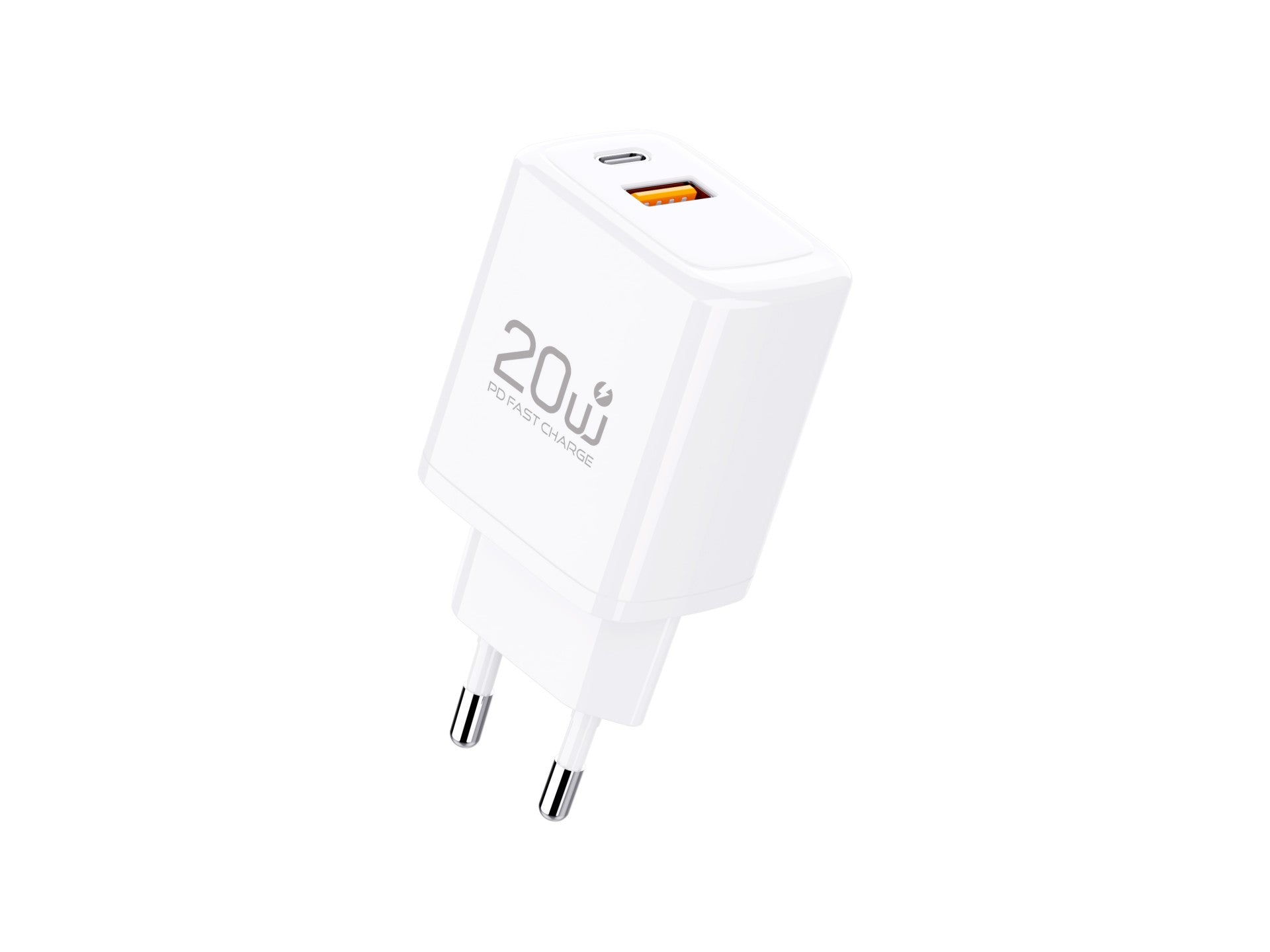 Techancy Carregador TA2825 PD3.0 20W com Duas Portas USB-C e USB-A
