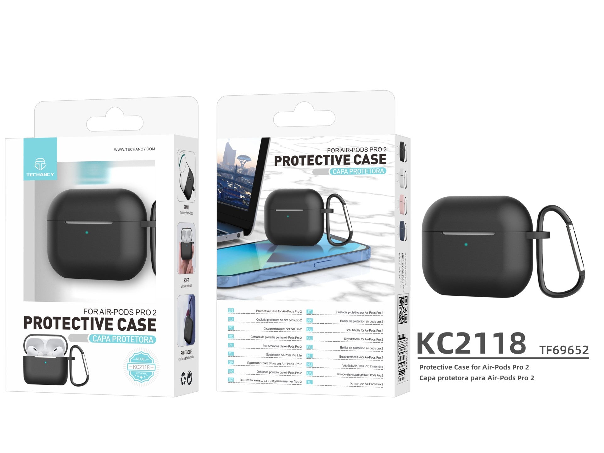 Capa de silicone para auriculares Techancy, KC2118, compatível com