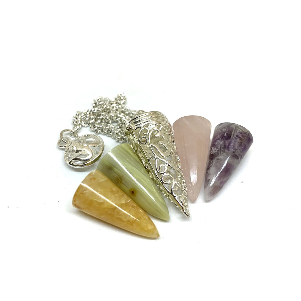 Natural Gemstone Pendulum Set of 4 - Cart2u.ro