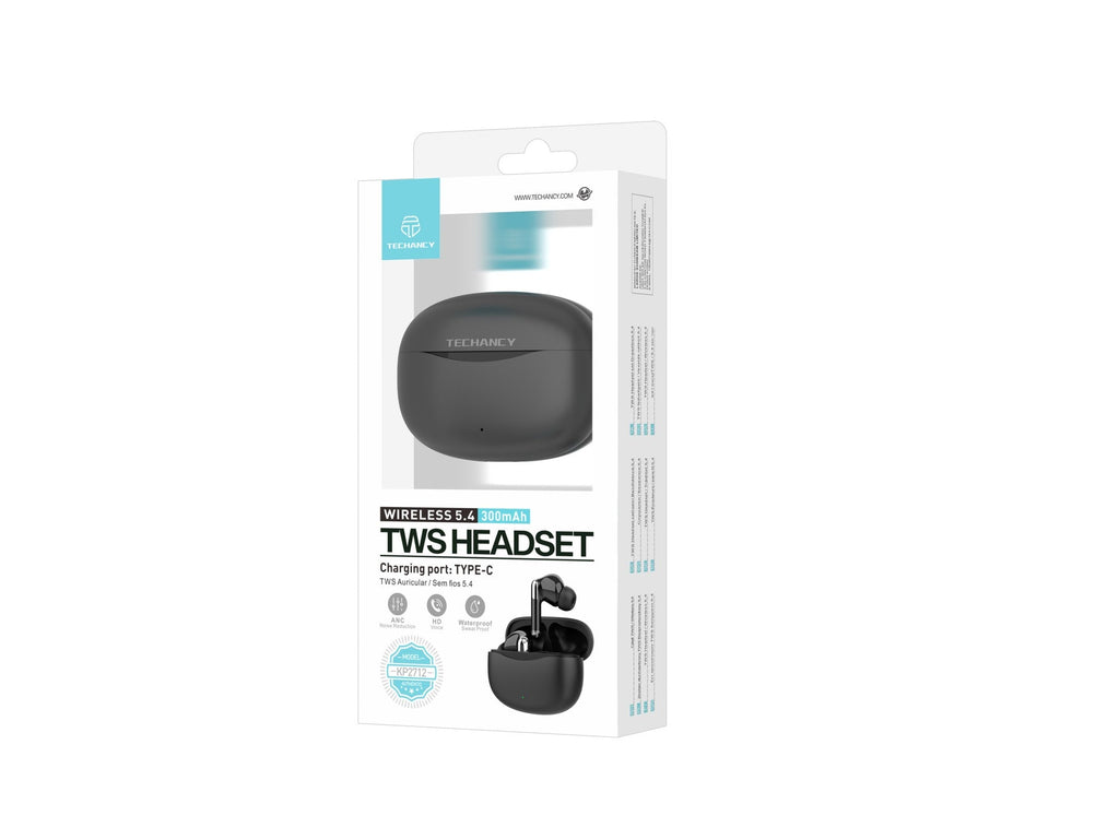 Techancy Auricular TWS KP2712 Sem Fios 5.4 Auricular Bluetooth Porta
