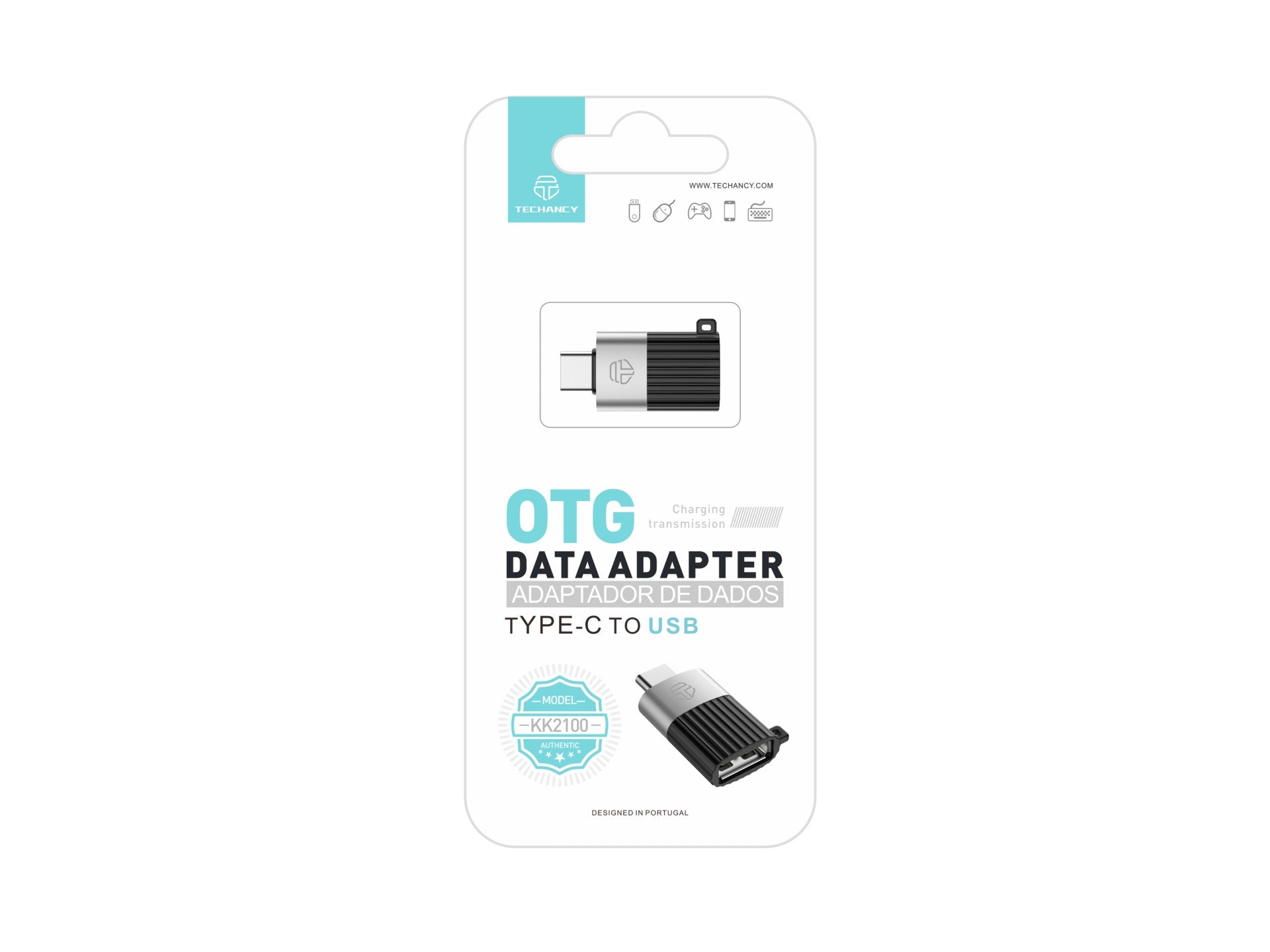 Techancy Adaptador Otg KK2100,Tipo C Para Usb 3.0,Suporta Carregamento