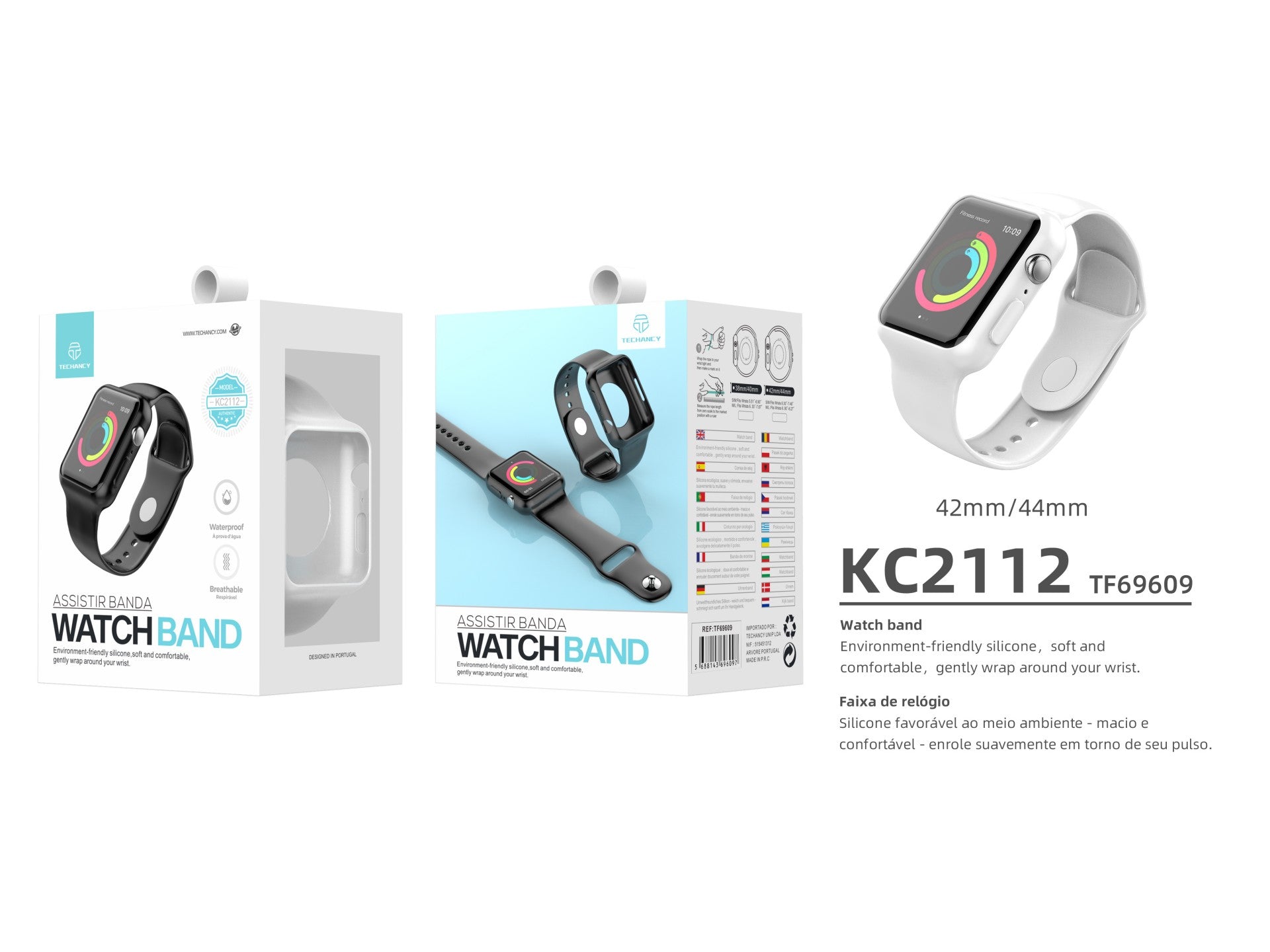 Curea de ceas complet adezivă Techancy, KC2112, compatibilă