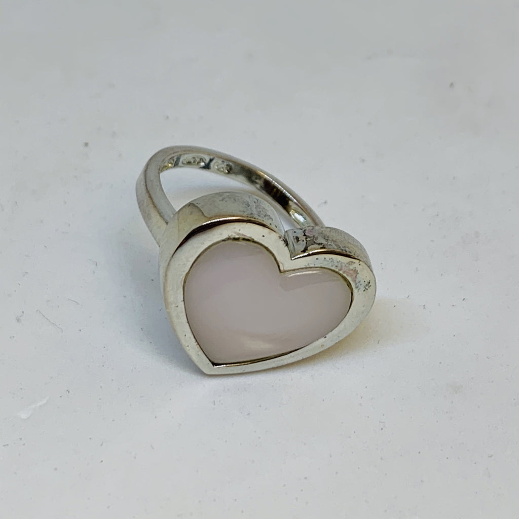Silver Mother Of Pearl Ring (Heart) - Cart2u.ro
