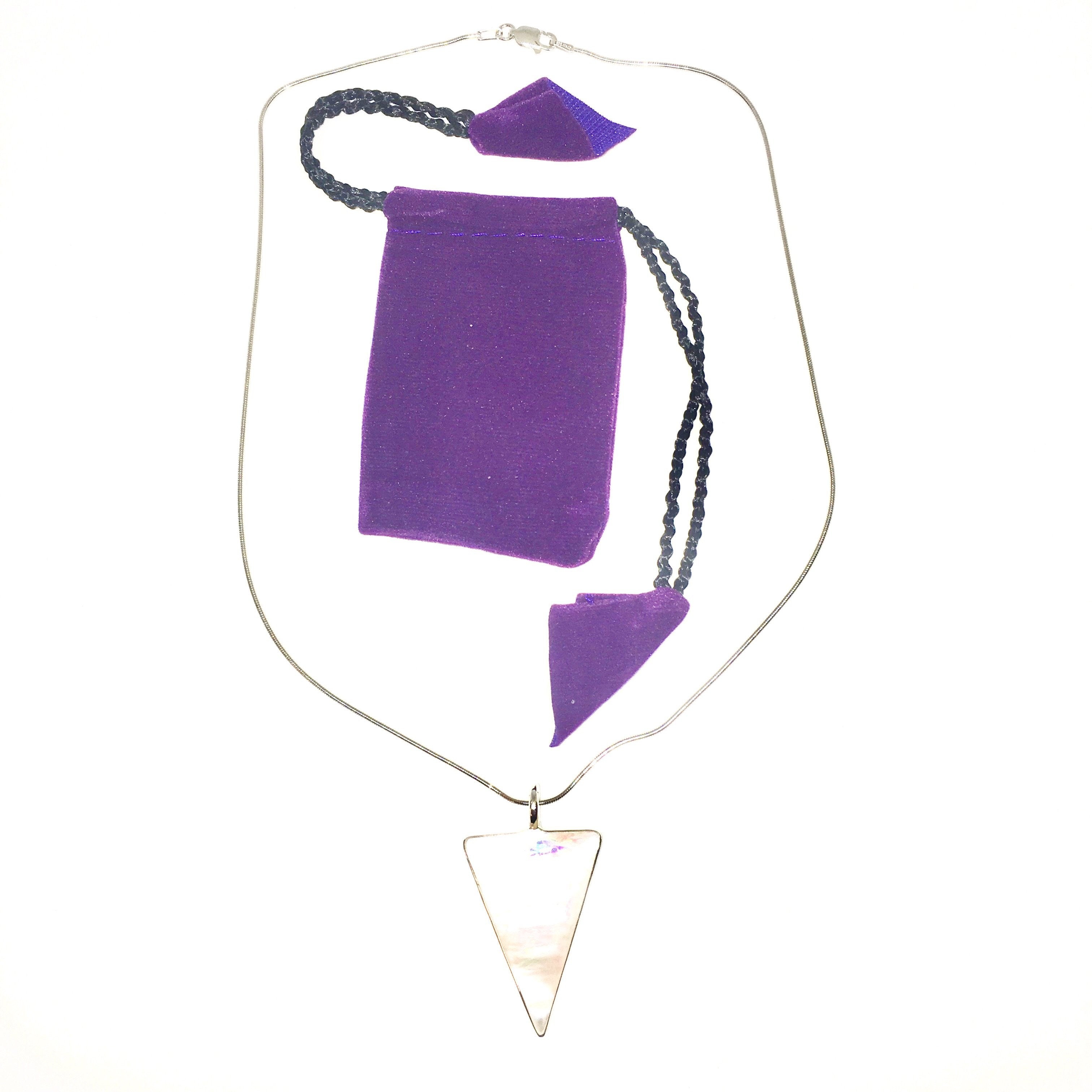 Silver Mother Of Pearl Necklace (triangle) - Cart2u.ro