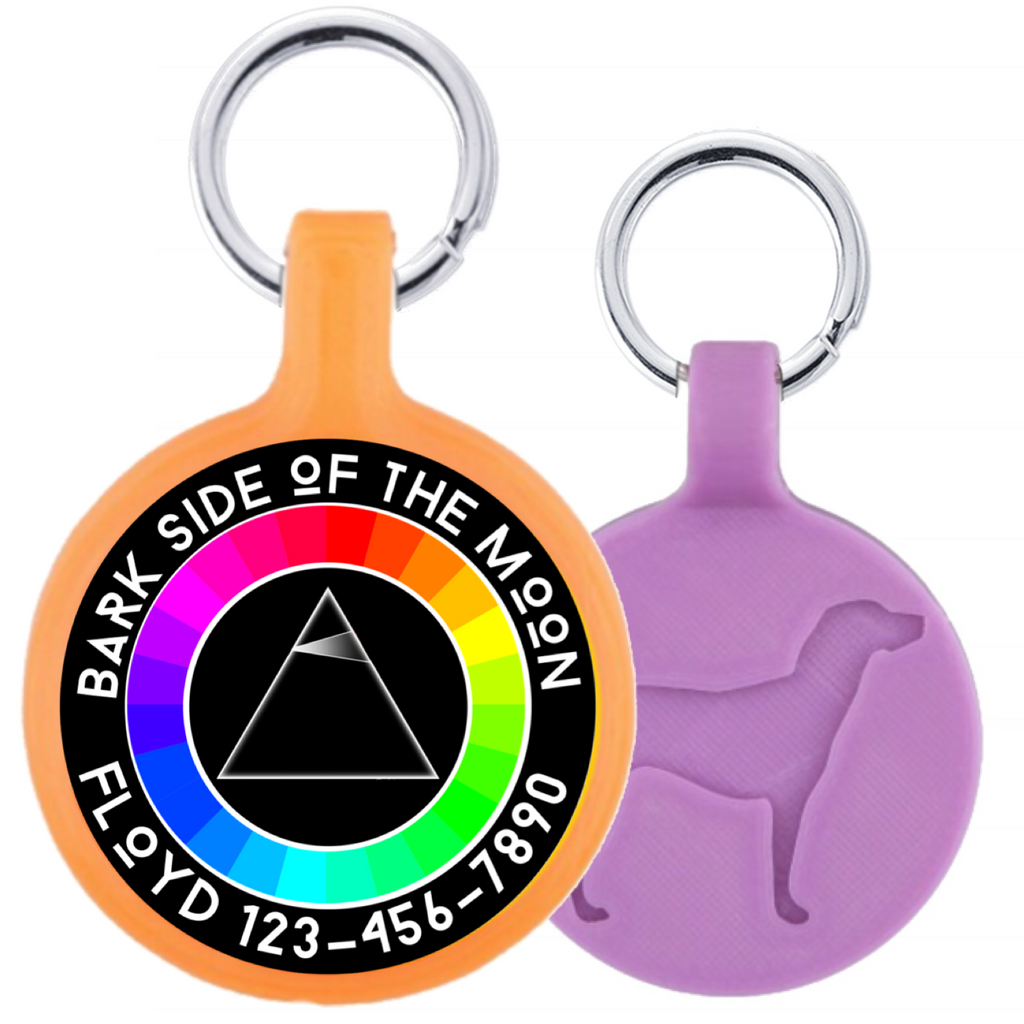 Bark Side of the Moon Pink Floyd Ecoplastic Pet ID Tag- Choose from - Cart2u.ro