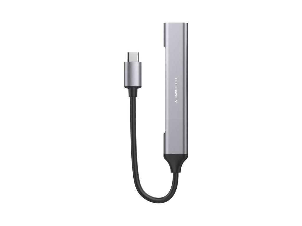 Techancy USB-C 3.0 HUB, 4 em 1 USB, KT2902, Extensor de Hub USB, Cinza