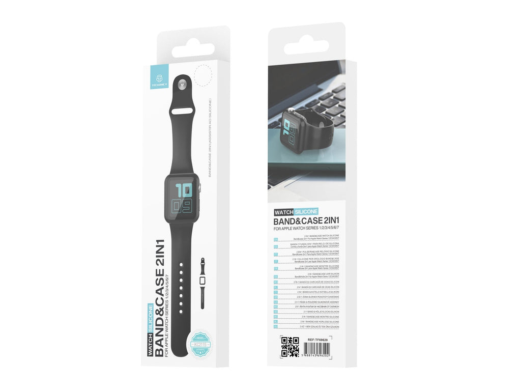 Pulseira de silicone para relógio Techancy, KC2115, com protetor de